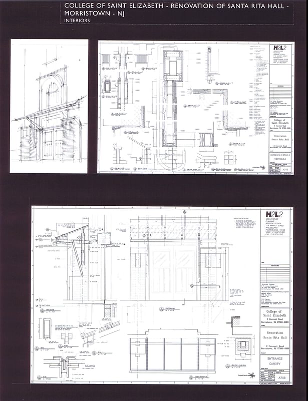 Railing Details, Entry Canopy - Plan, Elevations and Details