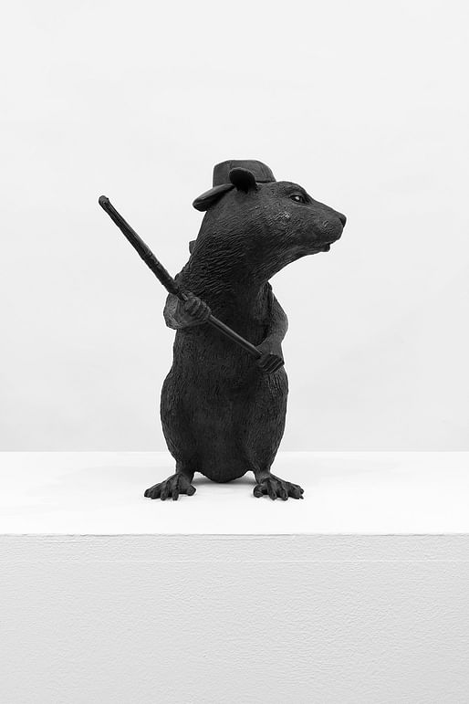 Banksy, “Bronze Rat”, 2006. Image courtesy of Lazinc.