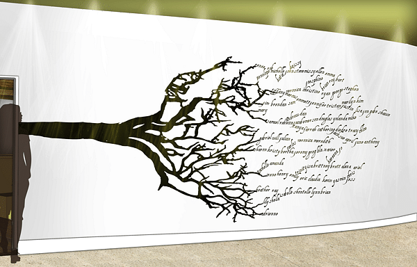 Rooted Restaurant and Tea Room Wall Mural Detail: Google SketchUp, Adobe Photoshop