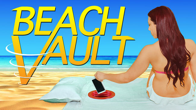 'Conceal Your Valuables - Relax With The Beach Vault'. Image via Kickstarter.