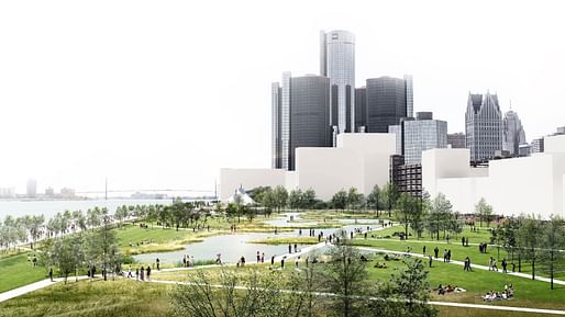 Detroit East Riverfront Framework Plan, Detroit | Skidmore, Owings & Merrill LLP. Image © SOM.