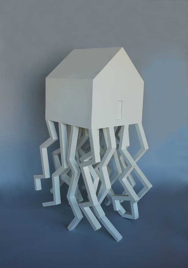 Walking House, 12 inches W 12 inches L 31 inches H.