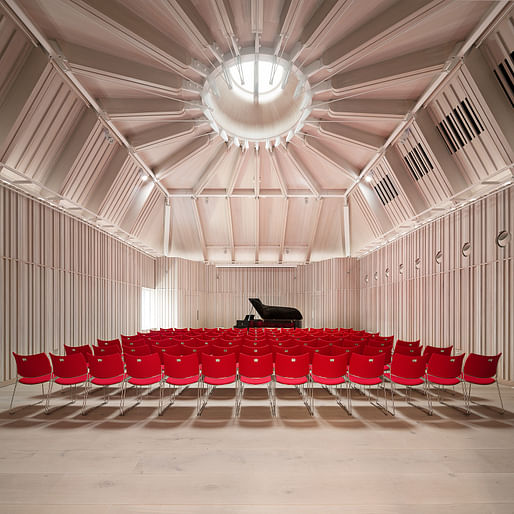 RIBA London Building of the Year Award: Royal Academy of Music, Susie Sainsbury Theatre and Angela Burgess Recital Hall by Ian Ritchie Architects. Photo: Adam Scott.