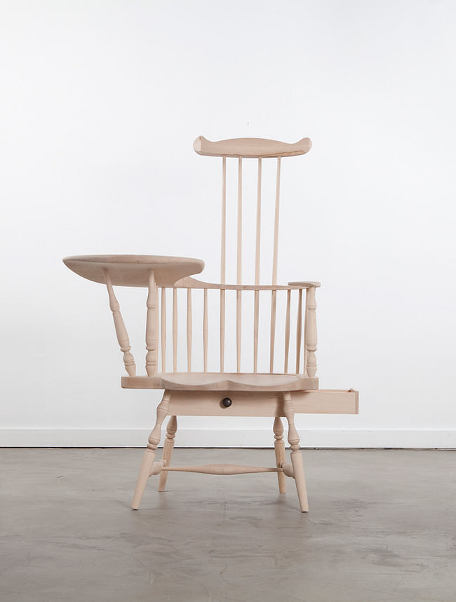 Norman Kelley (Thomas Kelley & Carrie Norman), 'Comb-Back Writing­-Arm Chair,' 2014. Maple. 48 1/2 x 36 1/2 x 40 inches. Courtesy of Volume Gallery, Chicago