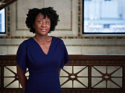 Yesomi Umolu at the Chicago Cultural Center. Photo by Andrew Bruah, courtesy of the Chicago Architecture Biennial.