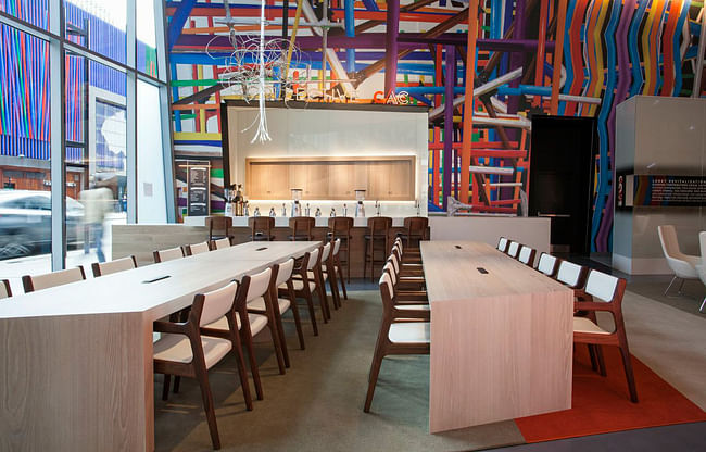 Contemporary Arts Center - Cafe and community tables. Photo courtesy of FRCH Design Worldwide.