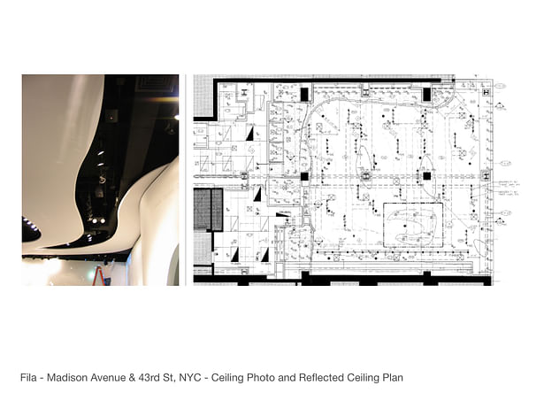 Partial Ceiling Plan with the curved fabric pieces forming gaps for directional lighting