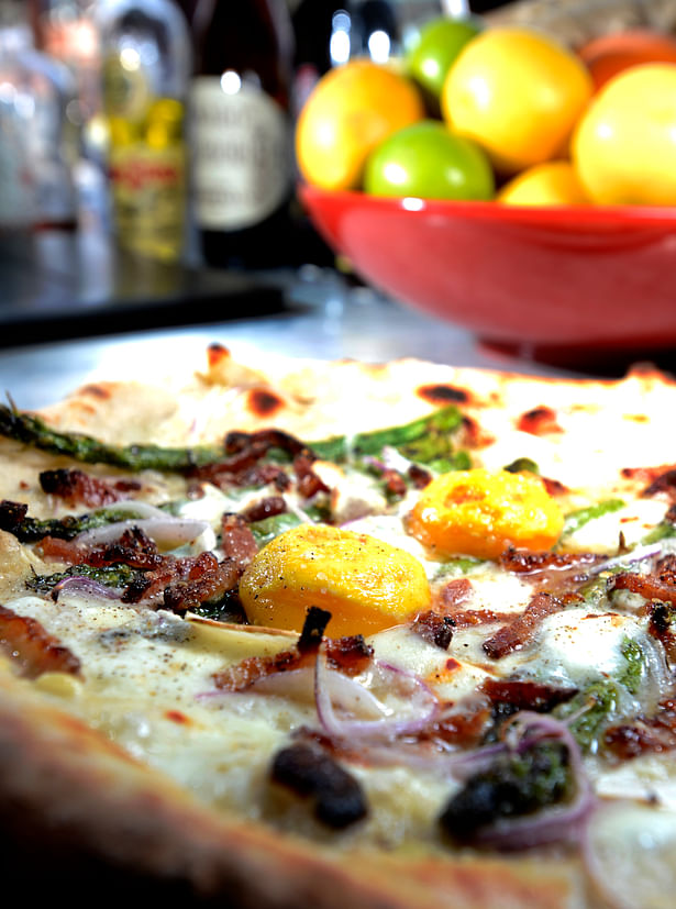 Carbonara Pizza at Pizzeria Locale in Boulder. (MARK LEFFINGWELL)