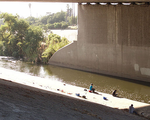 People fishing in the Elysian Valley River Recreation Zone. Photo via Wikipedia.