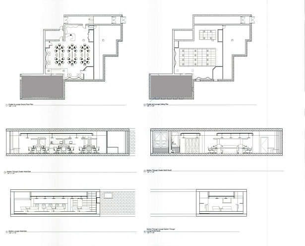 Proposed floor plans, RCP, and sections.