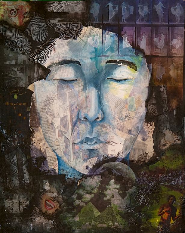 'Dream' : collage, acrylic (2012)