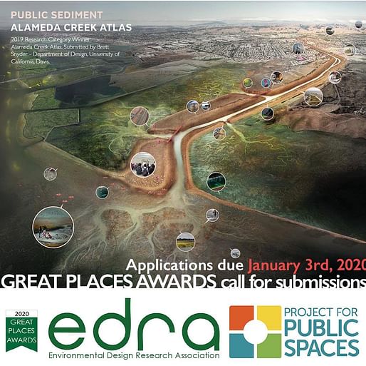 EDRA ​Great Places Awards 2019 Research Category Winner: Alameda Creek Atlas. Submitted by Brett Snyder - Department of Design, University of California, Davis.​ Image via EDRA/Facebook.