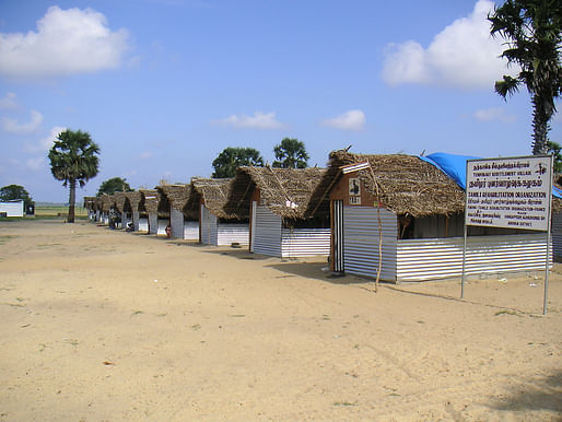 Transitional shelters in Sri Lanka. Photo credit: Arup, courtesy of Institution of Structural Engineers.