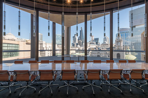 The Walbrook Dining Room offers views of the London skyline. Photo: Nigel Young, Foster + Partners.