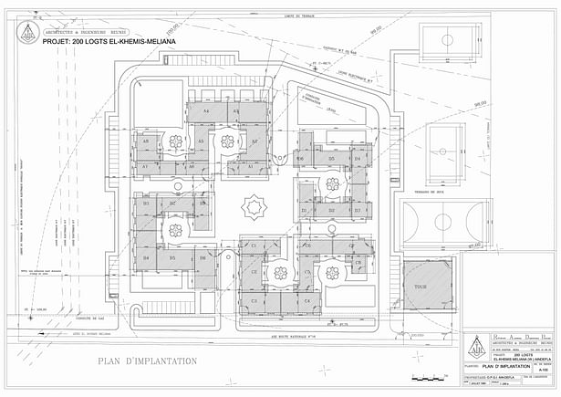 Setting-Out Plan - 200 Social Flats Project El Khemis Miliana ( Algeria)