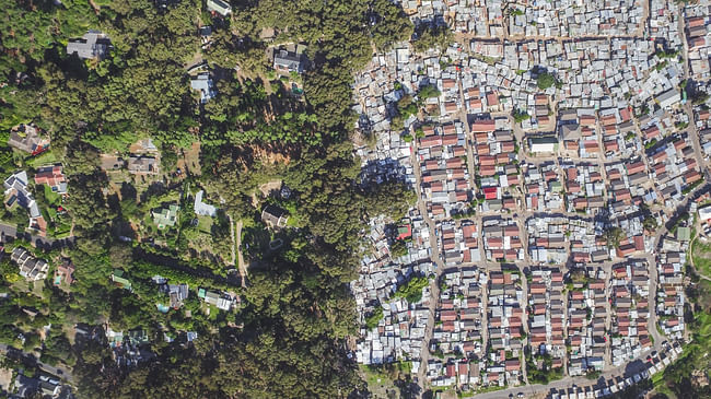 Hout Bay / Imizamo Yethu, Cape Town, South Africa, from the drone photo series 'Unequal Scenes' by Johnny Miller.