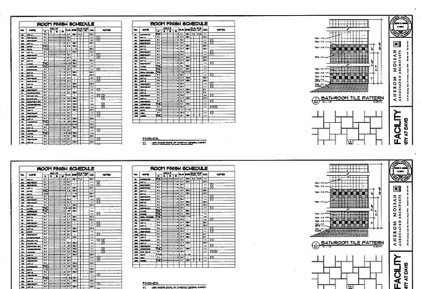 Room Finish Schedule and Tile Patterns