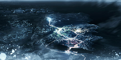 Bird's eye view of the concept ‘Greenland Migrating’ (Image: David Garcia Studio and Henning Larsen Architects)