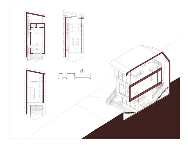 Revit C House Case Study (Japan) on paper stock 17'x22'. 