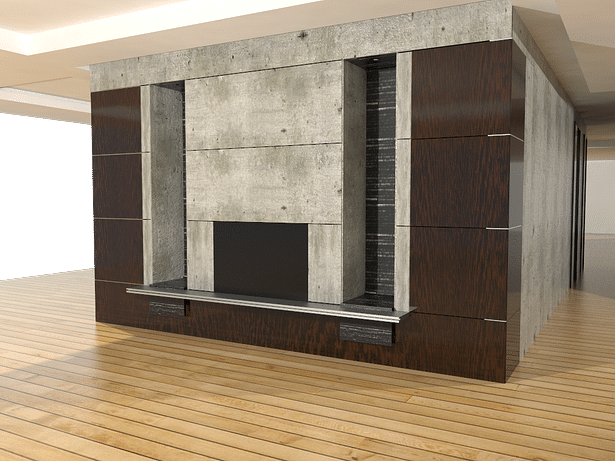 Living Room Fireplace - Rhino/Vray