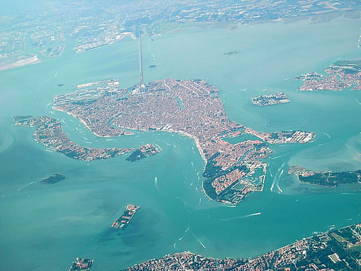 Its unique geographic characteristic makes the Venetian Lagoon - and the embedded historic city of Venice - extremely vulnerable. (Image via Wikipedia)