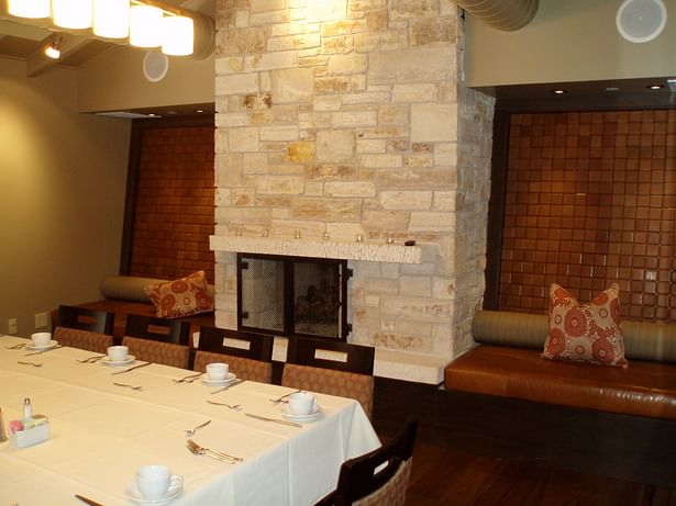Renovated fireplace at Private Dining