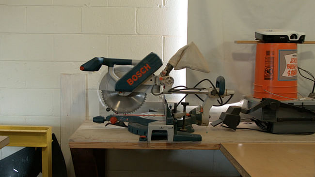 Chopsaw for STAX production. Image courtesy of Studio H.