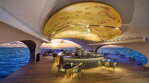 The Whale Bar at Vommuli Island resort Maldives by WOW Architects, shortlisted in the Bars & Restaurants category. 