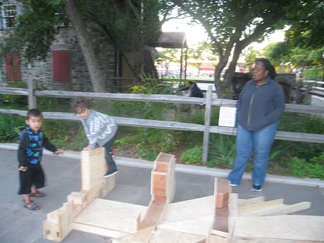 Public Art Installation in Progress at Old Stone House, Brooklyn