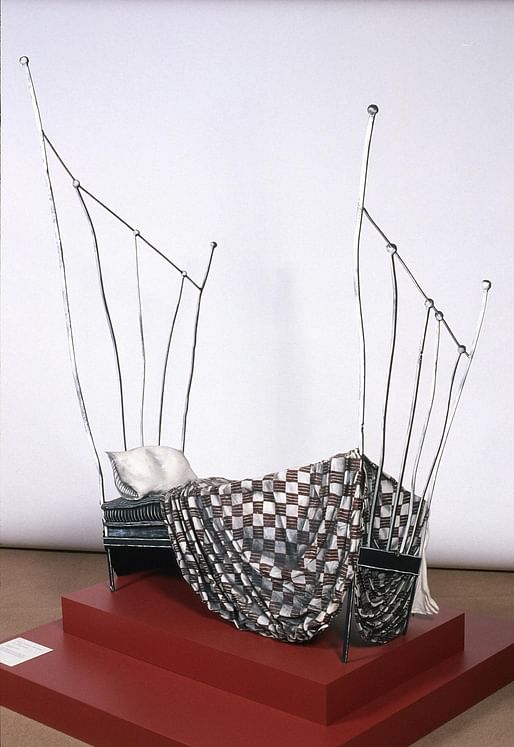 Tim Burton, Bed from The Nightmare Before Christmas, 1993. Painted metal, wood, and fabric, with Styrofoam and polymer clay. Collection of the McNay Art Museum, Gift of Robert L. B. Tobin, TL1994.4.1.1. © Disney © Tim Burton