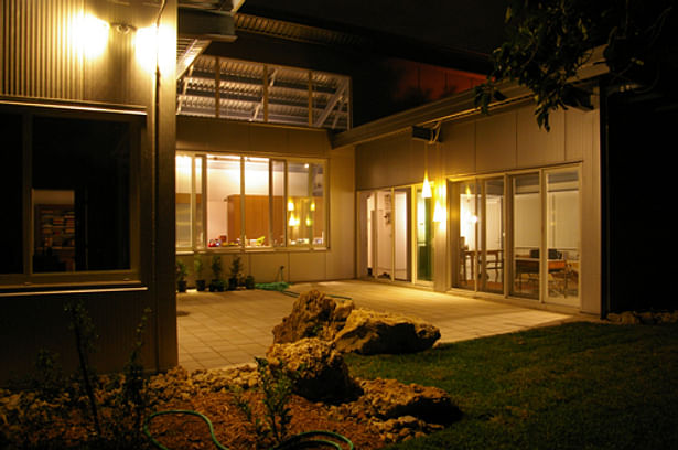 the courtyard at night