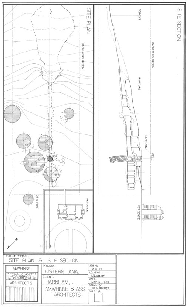 1903 plan of cistern