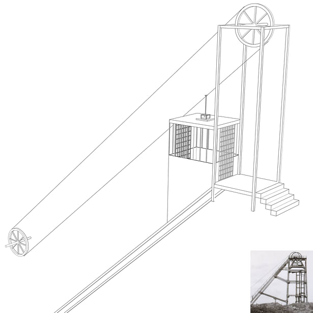 Mine shaft elevator