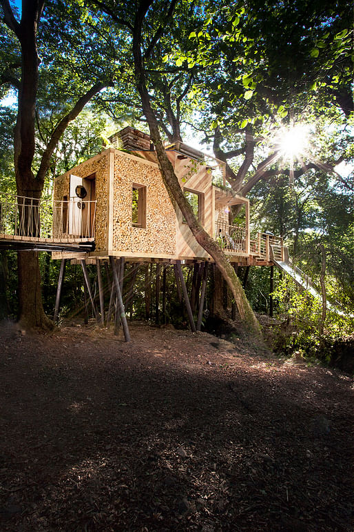 Woodsman's Treehouse by Brownlie Ernst and Marks Limited - Thorncombe, Dorset, England. Photo: Sandy Steele Perkins.