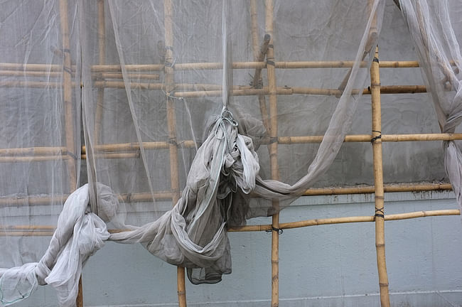 Bamboo scaffolding in Kwun Tong.