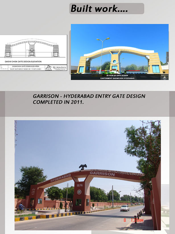 entry gate design - PAKISTAN ARMY - CANTT- HYD