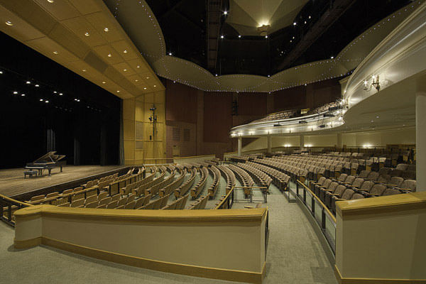 Interior photo of the performance stage and auditorium