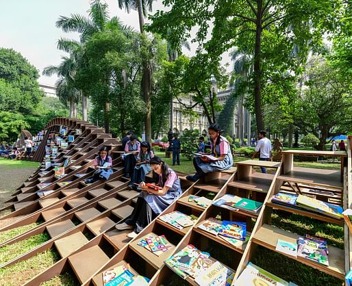 BookWorm Pavilion by NUDES Architecture in India. Photo: Sameer Chawda 