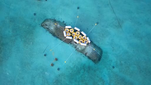 Growing Islands - Field Experiment 4: Nov. 2022 - Maldives. Image still courtesy of MIT/Self-Assembly Lab. 