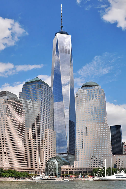 One World Trade Center as seen from the Hudson River. Photo: Joe Mabel, via Wikipedia