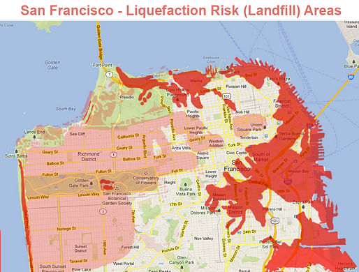 San Francisco seismic hazard zone for liquefaction by the U.S. Geological Survey with the California Geological Survey. Image: U.S. Geological Survey.