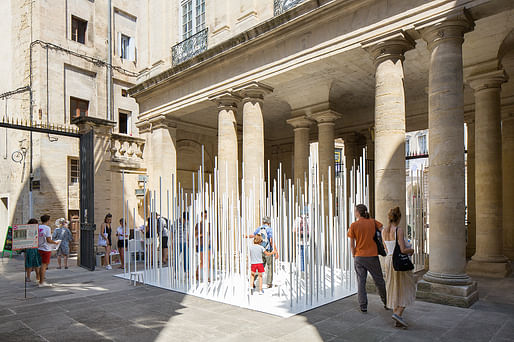 2017 FAV Pavilion - Vertical emotion by ØNA Architecture / Maxime Agred - Jean-Baptiste Blondel - Quentin Giraud - Julien Gueganou, Montpellier / France. Photo credit: ©photoarchitecture.com 