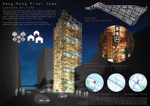 ​Green Prize: Hong Kong Pixel Homes - Lantern of Lives. Project authors: Danaiporn Pongamornprom, Thongchai Wongsrisuppakul, Veeramon Suwannasang​ | Thailand