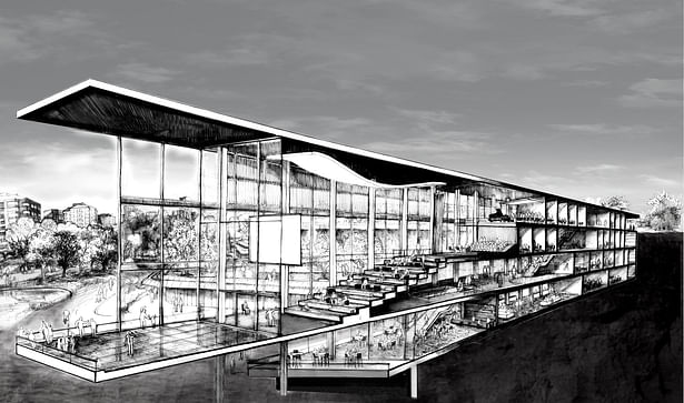 SECTION PERSPECTIVE - Image Courtesy of ONZ Architects