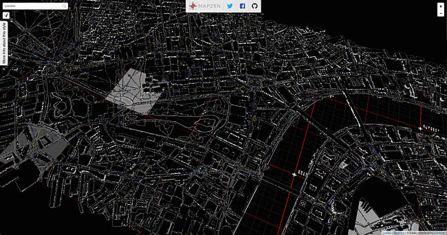Screenshot of 3D map of London