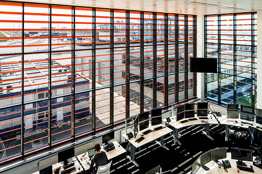 A remote control room in the APM Terminal office building, Rotterdam, 2014. Photographs courtesy of Nelleke de Vries, interior architect.