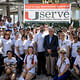 City of Miami Mayor Tomas Regalado, Dean el-Khoury, faculty, staff and students at the end of the kickoff. 