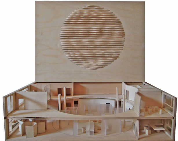 Final wood model with the detail of the ceiling