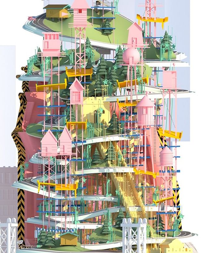 ‘Pastel-coloured hillside.’ Illustration: Felicity Barbur