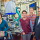 (From left) Marie Jackson, Qinfei Li, Martin Kunz and Paulo Monteiro at ALS Beamline 12.3.2 where they conducted a study on ancient Roman concrete. (Photo by Roy Kaltschmidt)